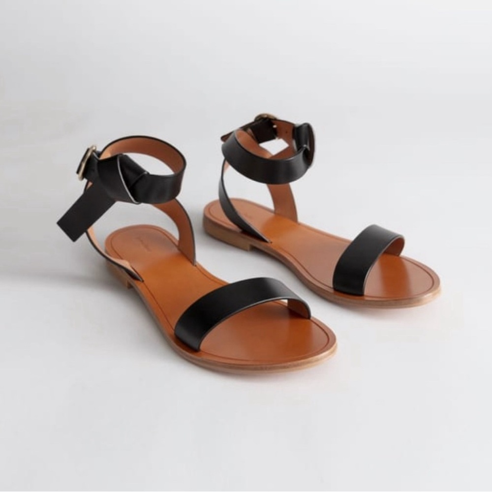 NWOT & Other Stories Knotted Leather Criss Cross Sandals